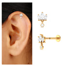 Three Marquise Shape Diamond Helix Drop Earring Natural - ( HI-SI ) - Rosec Jewels
