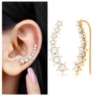 Certified Diamond Star Ear Cuff Earring for Helix Piercing Natural - ( HI-SI ) - Rosec Jewels