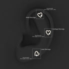 Diamond Heart Shape Cartilage Earring Natural - ( HI-SI ) - Rosec Jewels