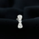 Cute Moissanite Gold Bow Cartilage Earring Moissanite - ( D-VS1 ) - Color and Clarity - Rosec Jewels