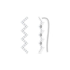 Moissanite Zig Zag Climber Earring for Helix Piercing Moissanite - ( D-VS1 ) - Color and Clarity - Rosec Jewels