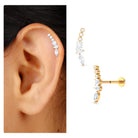 Certified Moissanite Designer Crawler Earring D-VS1 - Rosec Jewels