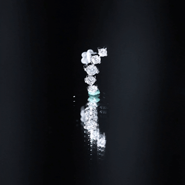 Graduated Style Diamond Crawler Earring for Women Natural - ( HI-SI ) - Rosec Jewels