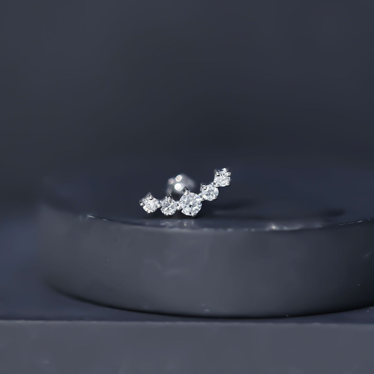 Graduated Style Diamond Crawler Earring for Women Natural - ( HI-SI ) - Rosec Jewels