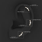 Graduated Style Diamond Crawler Earring for Women Natural - ( HI-SI ) - Rosec Jewels