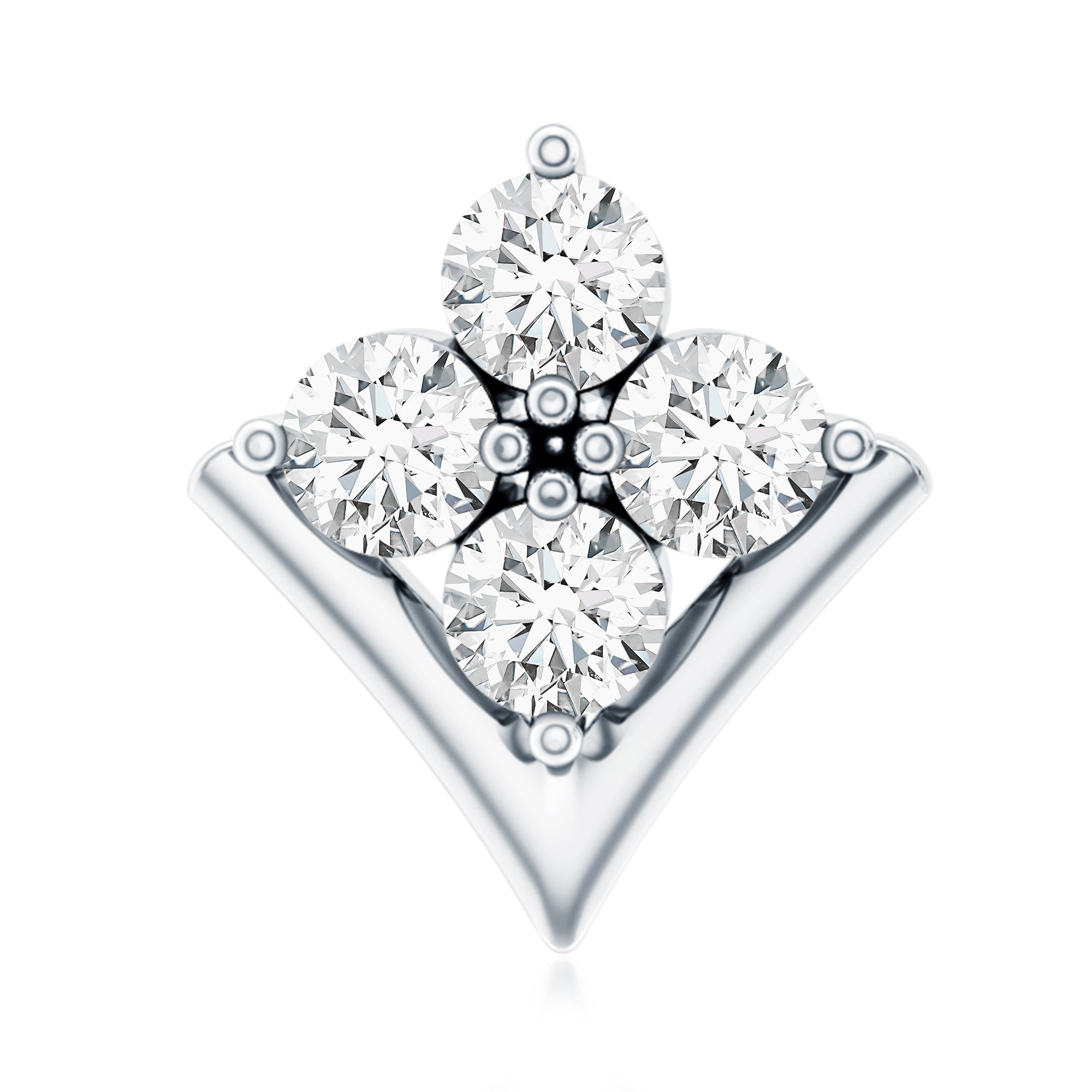Certified Moissanite Floral Cluster Cartilage Earring D-VS1 - Rosec Jewels