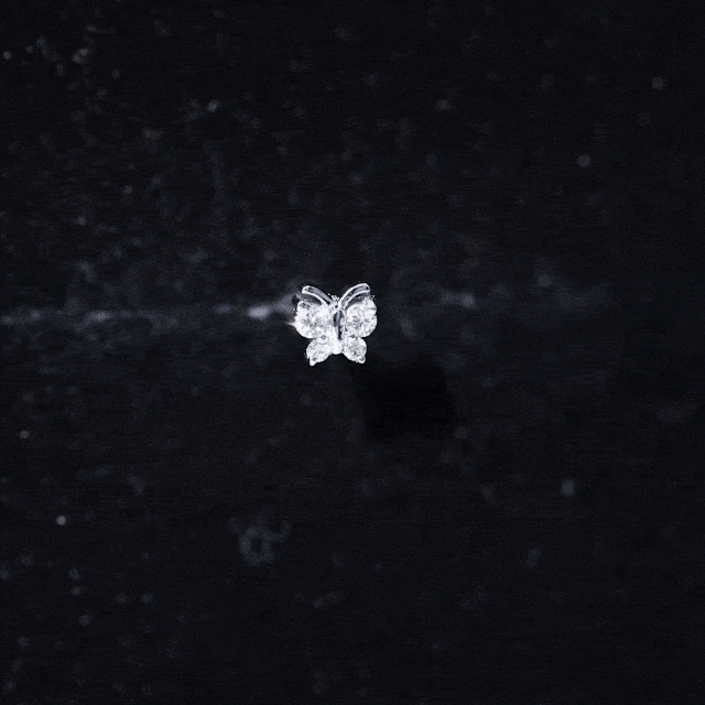 Dainty Diamond Cute Butterfly Earring for Helix Piercing Diamond - ( HI-SI ) - Color and Clarity - Rosec Jewels
