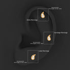 Rosec Jewels-Natural Diamond Gold Petal Cartilage Earring