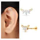 Marquise Moissanite Curved Crawler Earring for Helix Piercing D-VS1 - Rosec Jewels