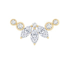 Marquise Moissanite Curved Crawler Earring for Helix Piercing D-VS1 - Rosec Jewels
