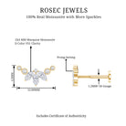Marquise Moissanite Curved Crawler Earring for Helix Piercing D-VS1 - Rosec Jewels