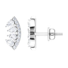 Pear and Round Moissanite Curved Cartilage Earring Moissanite - ( D-VS1 ) - Color and Clarity - Rosec Jewels