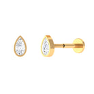 Minimalist Moissanite Teardrop Cartilage Earring Moissanite - ( D-VS1 ) - Color and Clarity - Rosec Jewels