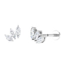 Natural Marquise Diamond Three Stone Helix Earring Diamond - ( HI-SI ) - Color and Clarity - Rosec Jewels