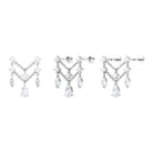 Pear Moissanite Double Chain Earring for Cartilage Piercing Moissanite - ( D-VS1 ) - Color and Clarity - Rosec Jewels