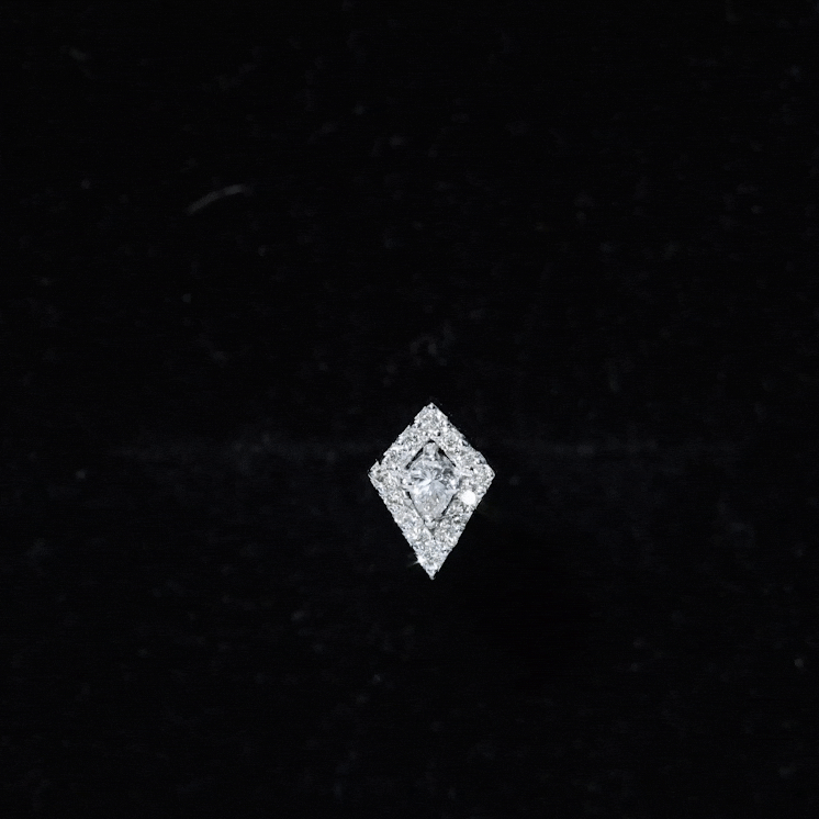 Unique Moissanite Kite Earring for Cartilage Piercing Moissanite - ( D-VS1 ) - Color and Clarity - Rosec Jewels