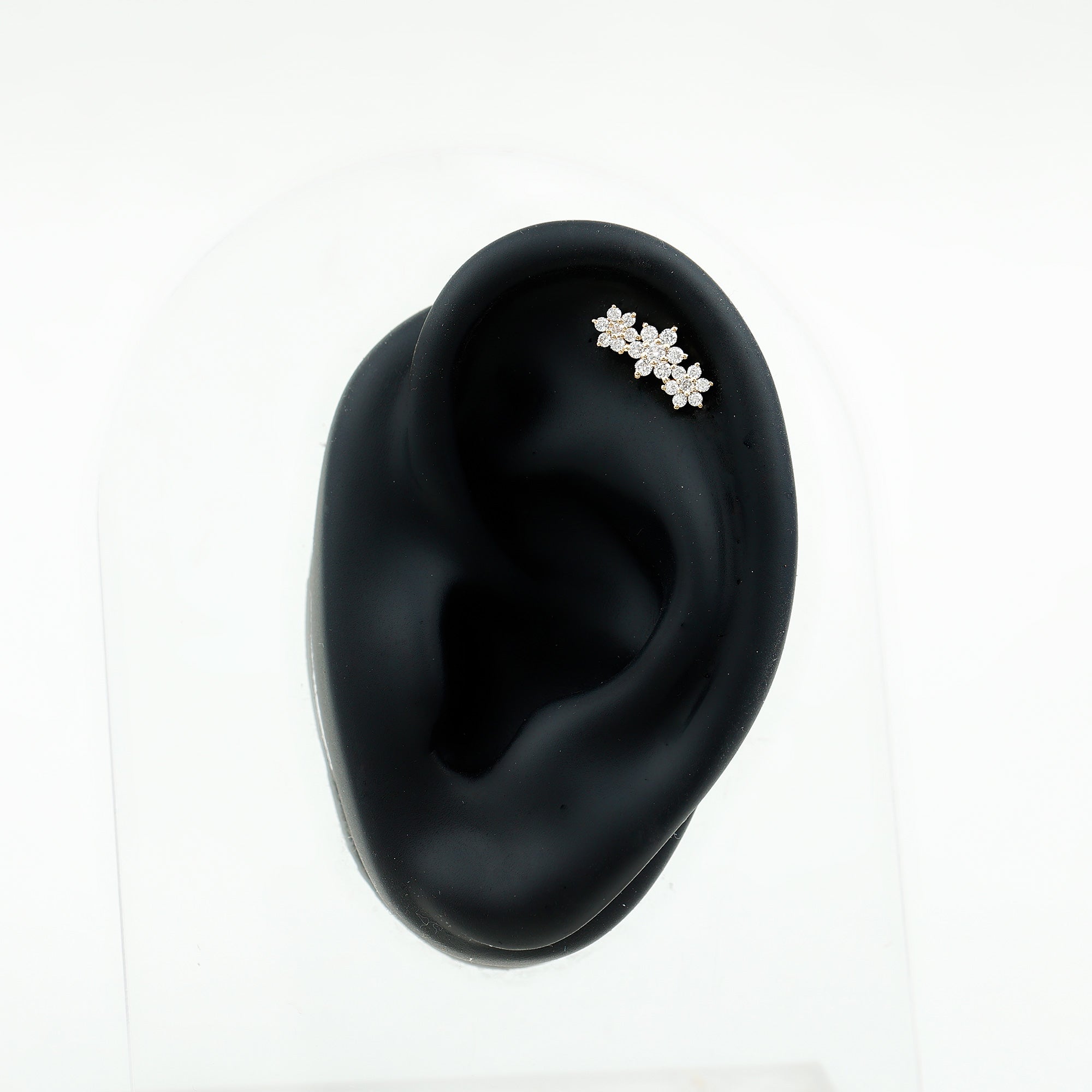 Certified Moissanite Flower Ear Crawler Earring for Women D-VS1 - Rosec Jewels