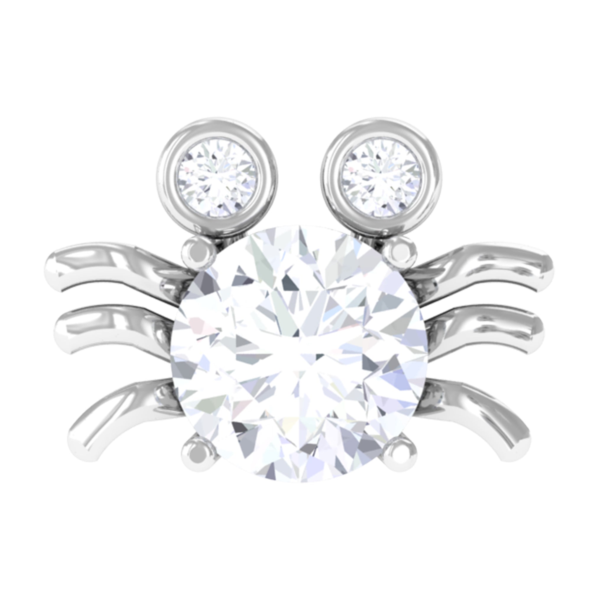 Certified Moissanite Crab Cartilage Earring D-VS1 - Rosec Jewels