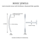 Certified Moissanite Curved Climber Earring for Her D-VS1 - Rosec Jewels