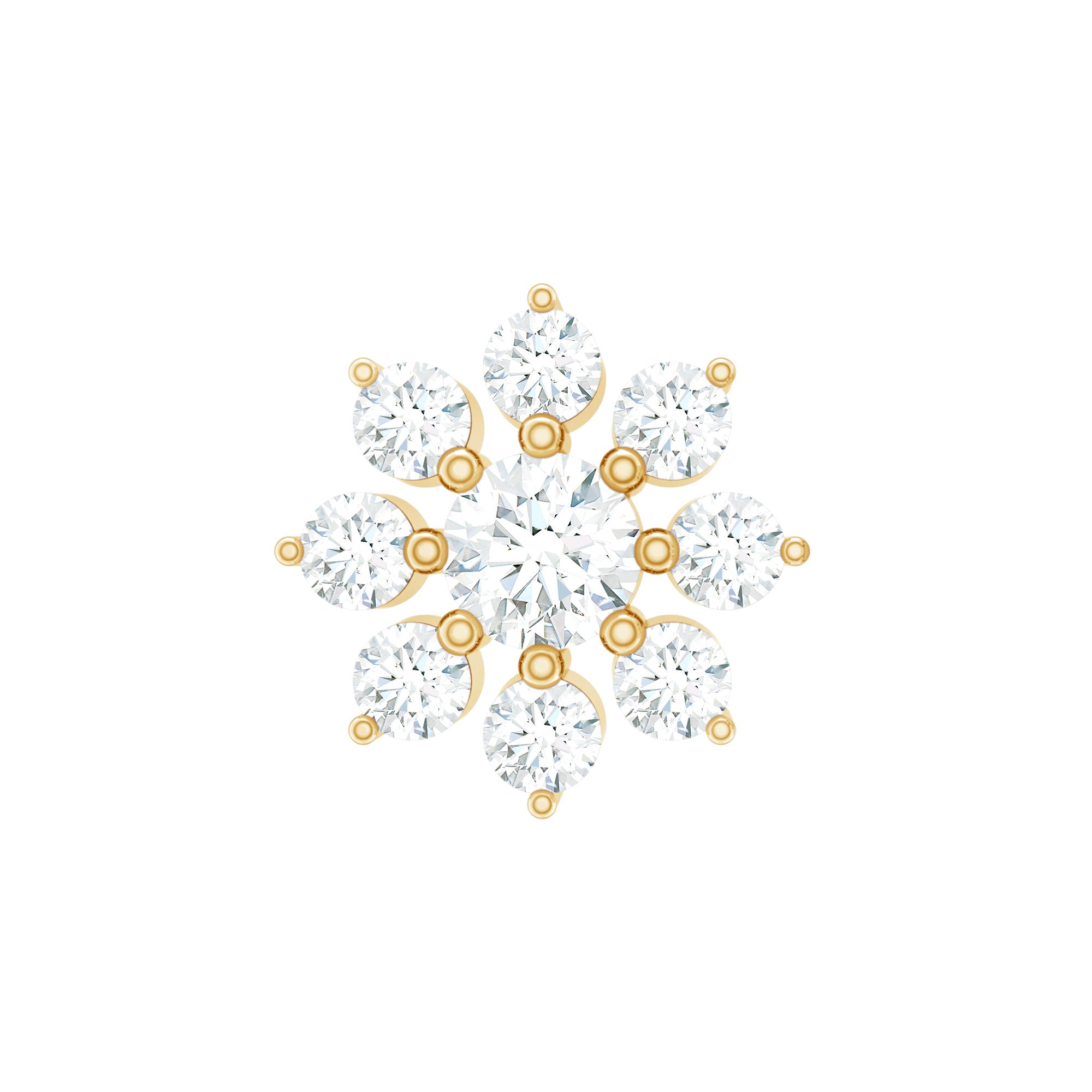 Minimalist Moissanite Flower Cartilage Earring