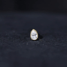 Rosec Jewels-Solitaire Diamond Teardrop Stud Earring for Helix Piercing