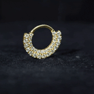 Elegant Moissanite Daith Hoop Earring in Gold Moissanite - ( D-VS1 ) - Color and Clarity - Rosec Jewels