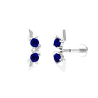 Rosec Jewels-Blue Sapphire Ear Crawler Earring for Helix Piercing