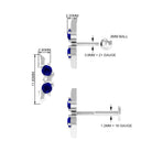 Rosec Jewels-Blue Sapphire Ear Crawler Earring for Helix Piercing