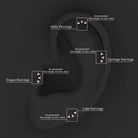 Rosec Jewels-Blue Sapphire Ear Crawler Earring for Helix Piercing