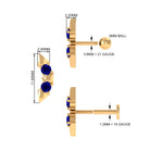 Rosec Jewels-Blue Sapphire Ear Crawler Earring for Helix Piercing