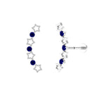 Rosec Jewels-Natural Blue Sapphire Celestial Climber Earring