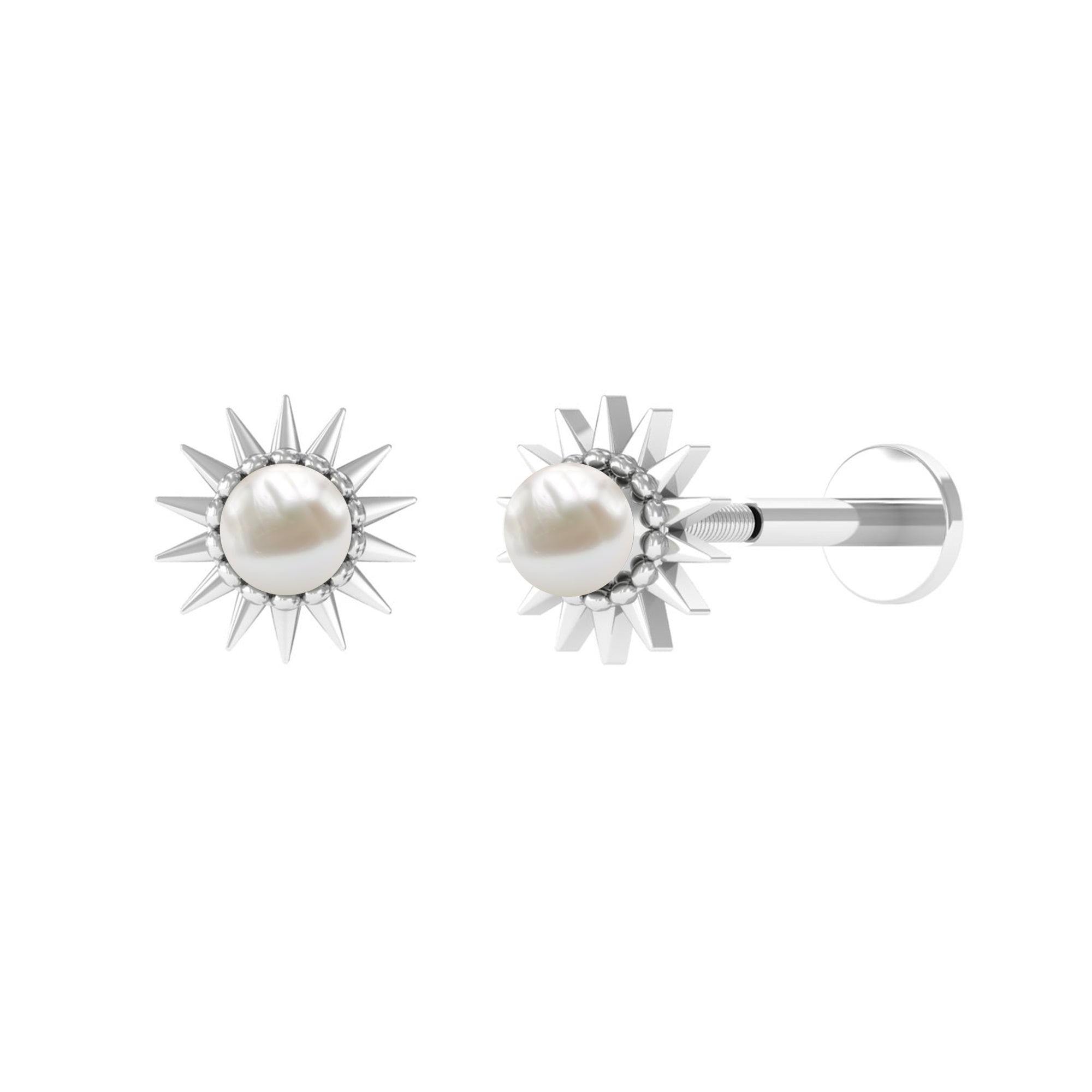 Rosec Jewels-Natural Freshwater Pearl Sun Conch Earring