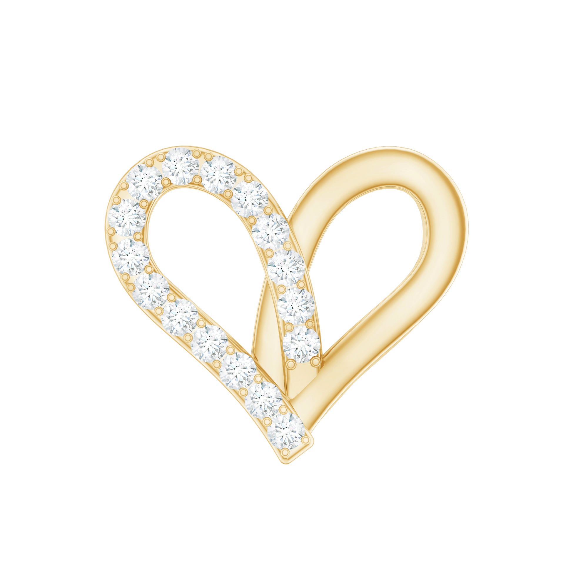 Diamond Heart Earring for Helix Piercing