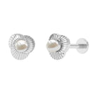 Rosec Jewels-Real Freshwater Pearl Floral Earring for Helix Piercing