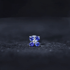Natural Blue Sapphire Flower Earring for Rook Piercing AAA - Rosec Jewels