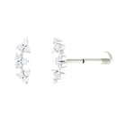 Unique Moissanite Cartilage Climber Earring in Gold Moissanite - ( D-VS1 ) - Color and Clarity - Rosec Jewels