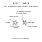 Rosec Jewels-Natural Diamond Star Cartilage Earring with Beaded Gold