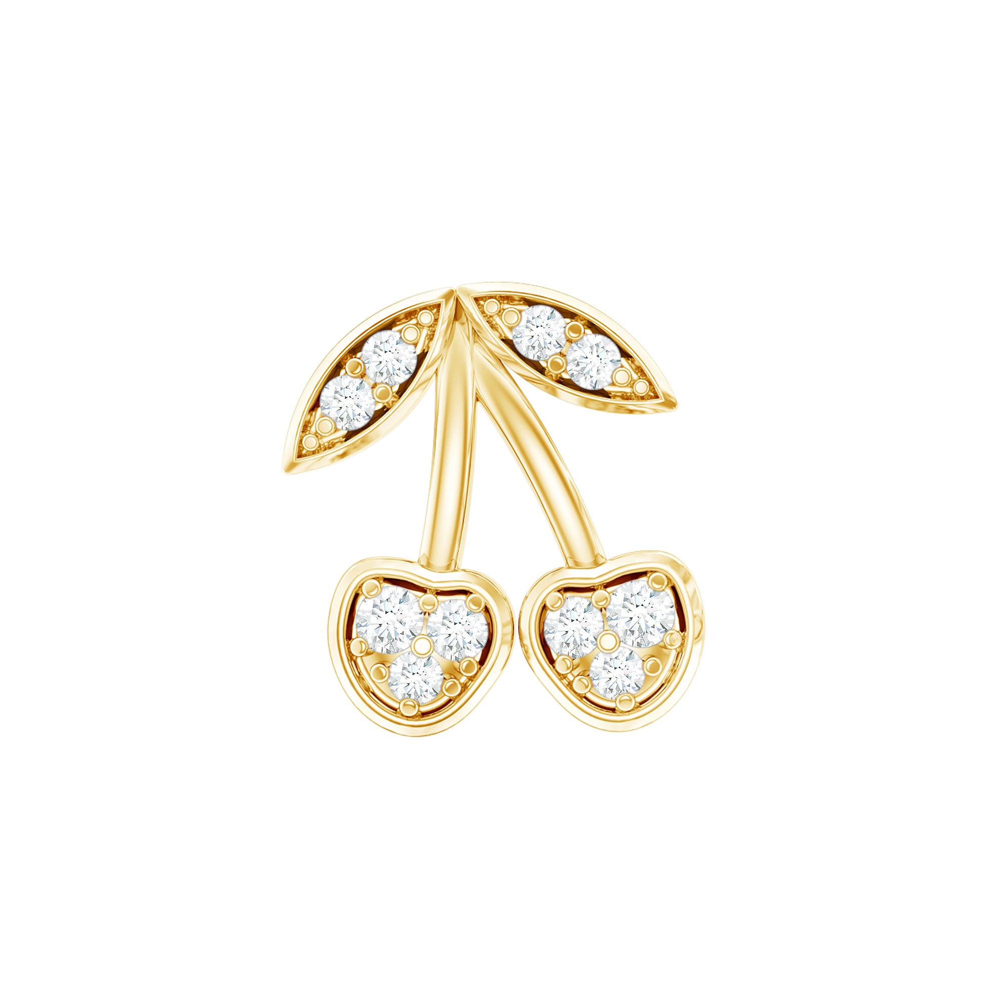 Diamond Cherry Fruit Earring for Helix Piercing