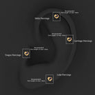 Rosec Jewels-Natural Blue Sapphire Heart Earring for Helix Piercing