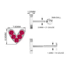 Rosec Jewels-Natural Ruby Heart Earring for Helix Piercing