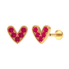 Rosec Jewels-Natural Ruby Heart Earring for Helix Piercing