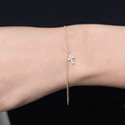 Certified Lab Grown Diamond Cross Bracelet Lab - ( EF-VS ) - Rosec Jewels