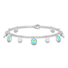 Rosec Jewels-Diamond Evil Eye Chain Charm Bracelet