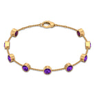 Bezel Set 4 Carat Amethyst Station Chain Bracelet for Women AAA - Rosec Jewels