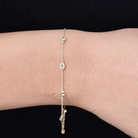 1.25 CT Bezel Set Peridot Seven Stone Station Chain Bracelet Peridot - ( AAA ) - Quality - Rosec Jewels