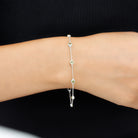 1.25 CT Bezel Set Peridot Seven Stone Station Chain Bracelet Peridot - ( AAA ) - Quality - Rosec Jewels