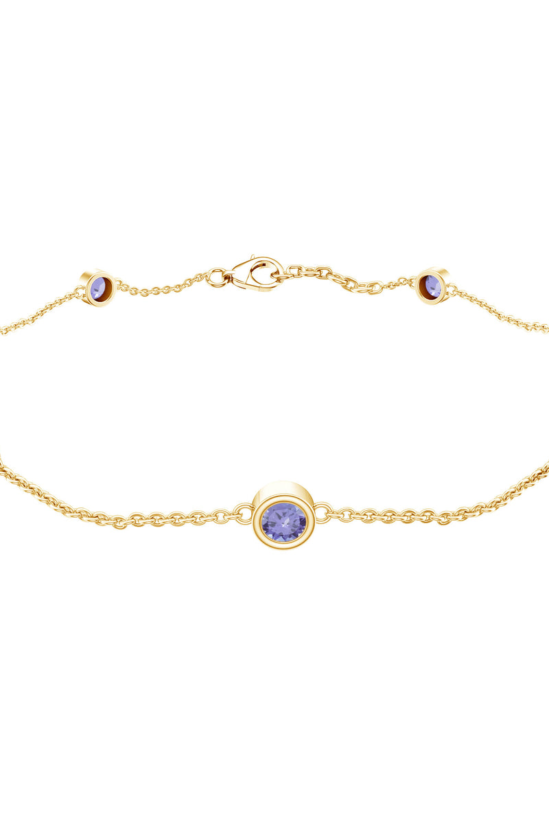 Rosec Jewels Certified Natural Tanzanite Chain Bracelet for Her