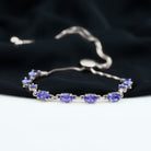 Oval Shape Tanzanite East West Link Bolo Bracelet Tanzanite - ( AAA ) - Quality - Rosec Jewels
