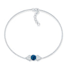 Real London Blue Topaz and Diamond Chain Bracelet AAA - Rosec Jewels