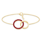 Natural Ruby Interlock Eternity Bracelet with Certificate AAA - Rosec Jewels